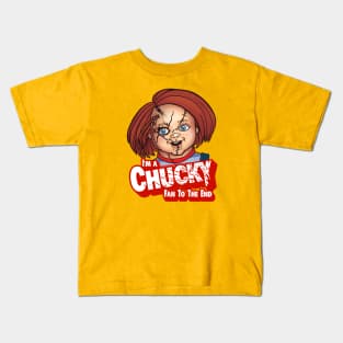 Chucky Fan to the End - Stitches Kids T-Shirt